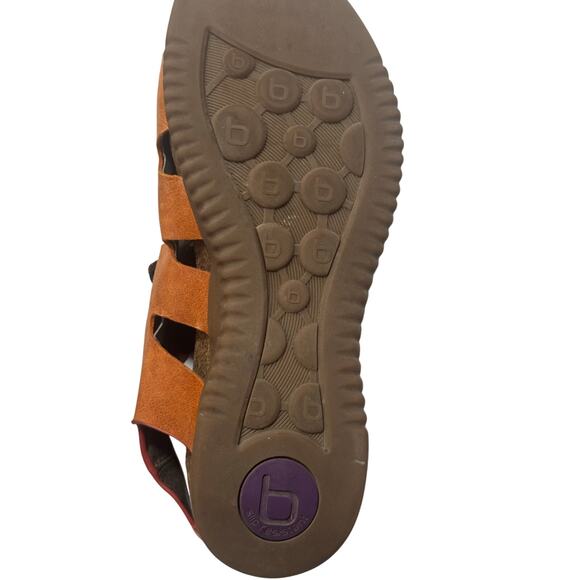 Bionica Orange Tan Leather Cork Wedge Sandals Shoes Sorena BI0013603 Size 9.5 - Picture 9 of 9